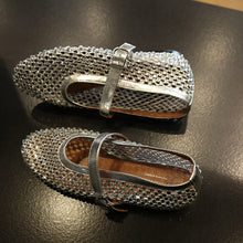 Conchetta Rhinestone Mesh Leather Shoes