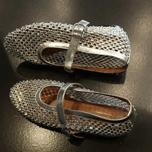 Conchetta Rhinestone Mesh Leather Shoes