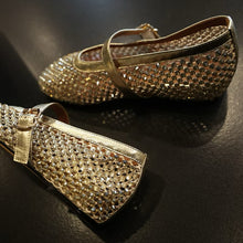 Conchetta Rhinestone Mesh Leather Shoes