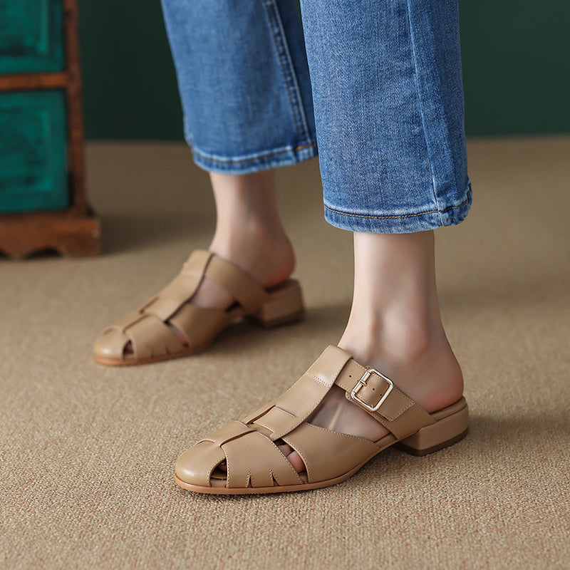 Caldine Leather Mules