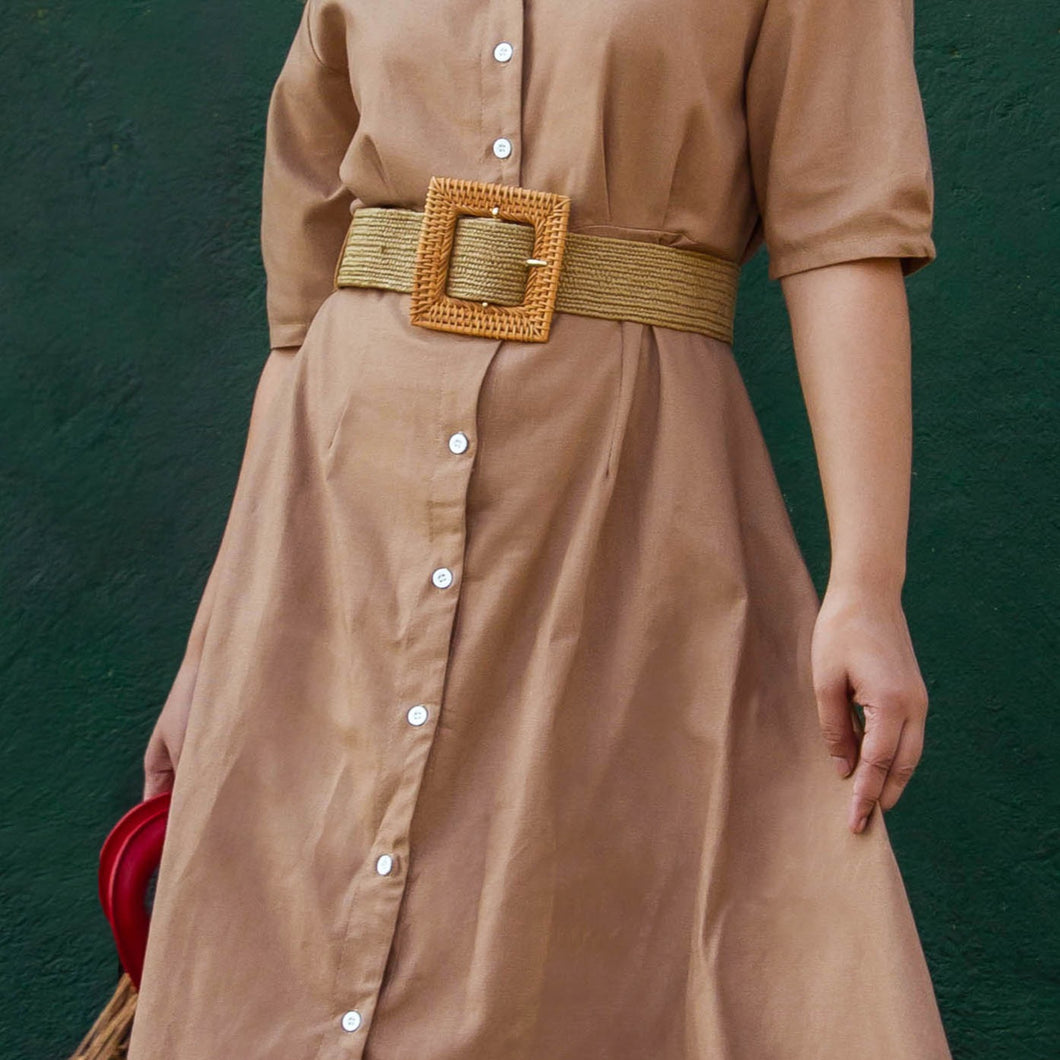 Corvo Rattan Square Buckle Belt