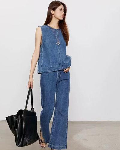 Akita Denim Top & Pants Set